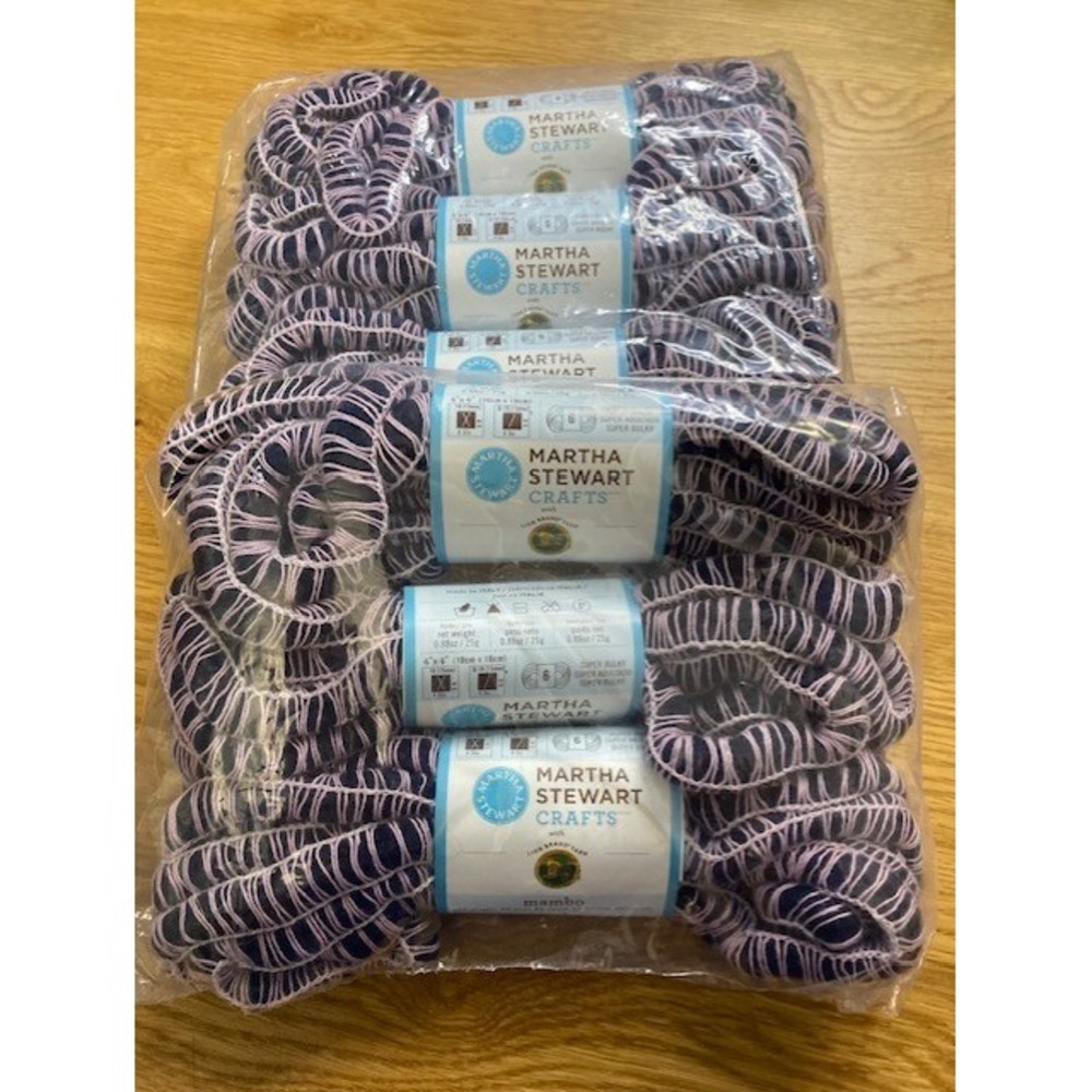 Martha Stewart Mambo Yarn Lot 6 Purple Caterpillar New Super Bulky Novelty